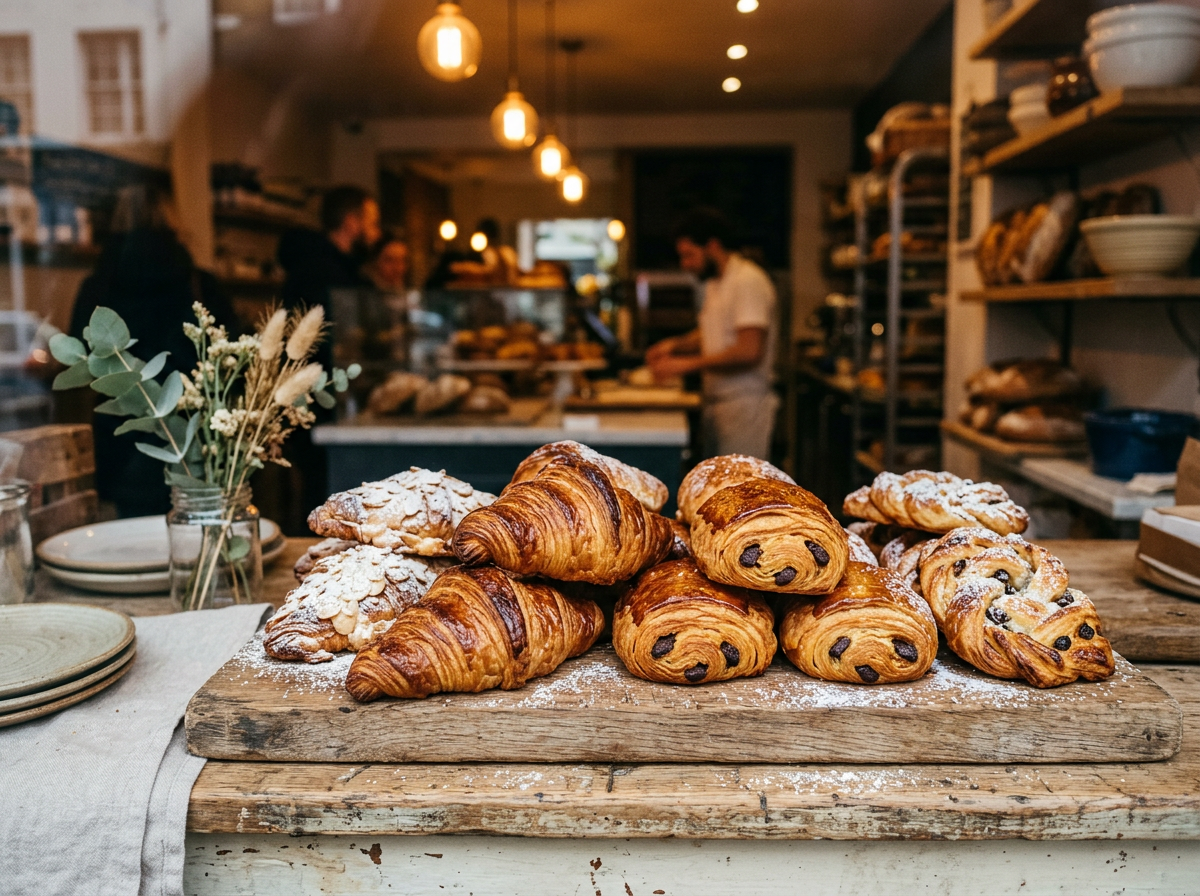 Fresh croissants and pastries